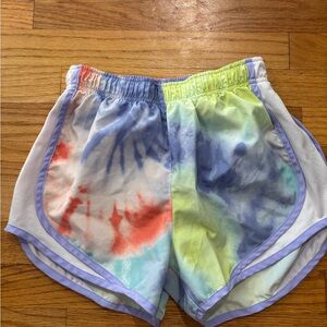 Tie Dye Nike shorts with liner, size XS